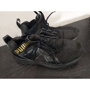 Puma Womens Enzo 191331 04 Black Running Shoes Sneakers Size 7.5 No Shoe Strings